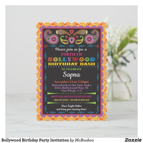 Bollywood Birthday Party Invitation Bollywood Day, Paisley Wedding, Bachelor Gifts, Bollywood Party, India Wedding, Wedding Invitations Online, Wedding Photography Tips, Couple Shower, Wedding Guest Dress Summer