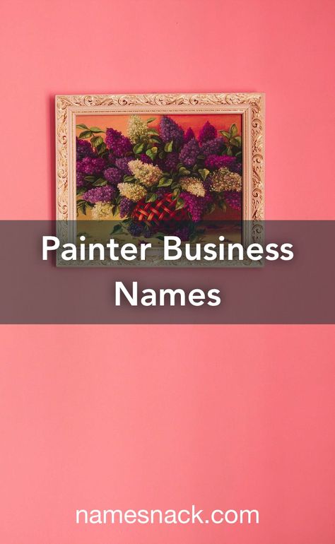 Catchy, professional name ideas for your painting business. Painter Names Ideas, Art Studio Names Ideas, Painting Name Ideas, Pinting Ideas, Buisness Name Ideas, Store Names Ideas, Painting Business, Shop Name Ideas, Free Logos