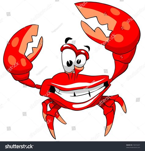 Happy crab. #Ad , #Ad, #Happy#crab Crab Stock, Funny Crab, Crab Cartoon, Cartoon Ocean, Inkscape Tutorials, Crab Art, Cartoon Drawings Of Animals, Cartoon Fish, Cartoon Elephant