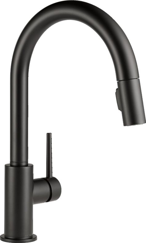 Delta Faucet 9159-BL-DST Trinsic Single Handle Pull-Down Kitchen Faucet, Matte Black - - Amazon.com Black Faucet Kitchen, Black Kitchen Faucet, Touch Kitchen Faucet, Delta Kitchen Faucet, Delta Trinsic, Matte Black Kitchen, Matte Black Faucet, Black Faucet, Black Kitchen Faucets