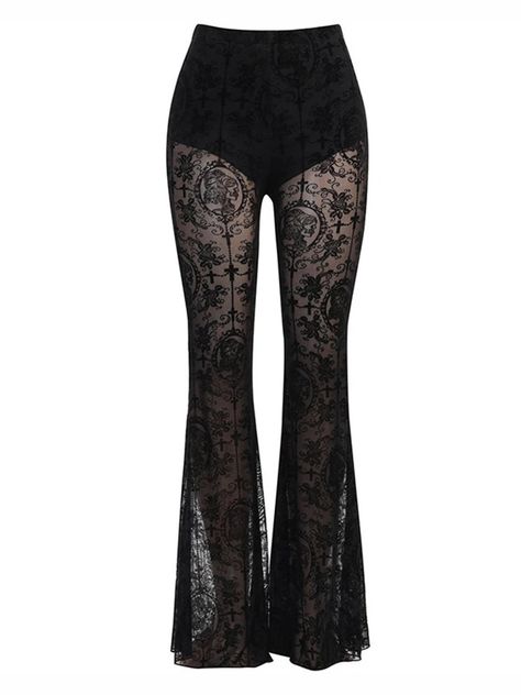 Shop Vintage Halloween Clothes Online – Page 2 | Retro Stage Gothic Pants, High Waisted Flare Pants, Bauchfreies Top, Standard Dress, High Waisted Flares, High Waist Fashion, Bell Bottom Pants, American People, Flared Pants