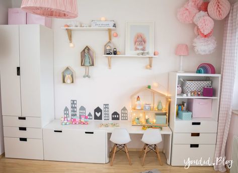 Williams rum Ikea Hemnes Chest Of Drawers, Hemnes Chest Of Drawers, Ikea Stuva, Ikea Kids Room, Ikea Nursery, Pink Girl Room, Ikea Kids, Ikea Hemnes, Baby Room Design