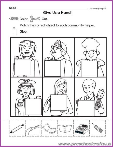 Community Helpers Printable Worksheets for Kids - Preschool and KindergartenPreschool Crafts | Mobile Version Community Lesson Plans Preschool, Careers Crafts For Preschool, Community Helper Worksheet Preschool, Jobs People Do Worksheets, Jobs Worksheet For Kindergarten, Community Workers Worksheets, Safety Worksheets For Preschool, Jobs Worksheets For Kids, Community Helpers Worksheets Preschool