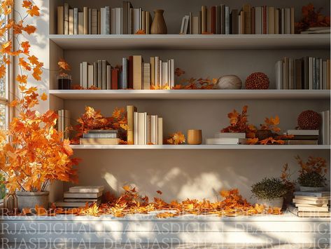 Autumn Theme Bookshelf Virtual Background | Cozy Fall Backdrop for Zoom | Seasonal Home Office Decor | Zoom Backgrounds for Online Meetings Enhance your virtual meetings with our Autumn Theme Bookshelf Virtual Background! 🍂📚 Bring the warm and inviting essence of fall into your workspace with this beautifully designed virtual background. Featuring a cozy bookshelf adorned with autumn colors and seasonal decor, this backdrop is perfect for Zoom calls, online classes, or social media content. Ke Cozy Bookshelf, Teams Background, Background Zoom, Fall Backdrops, Fall Backgrounds, Virtual Background, Halloween Backdrop, Virtual Environment, Fall Background