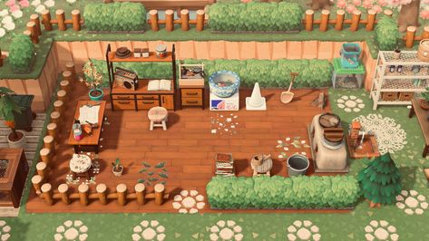 My workstation #animalcrossingnewhorizons Acnh Diy Station, Animal Crossing Diy Station, Acnh Diy Station Ideas, Atelier Ideas, Bench Area, Craft Station, Play Station, Acnh Inspo, New Animal Crossing