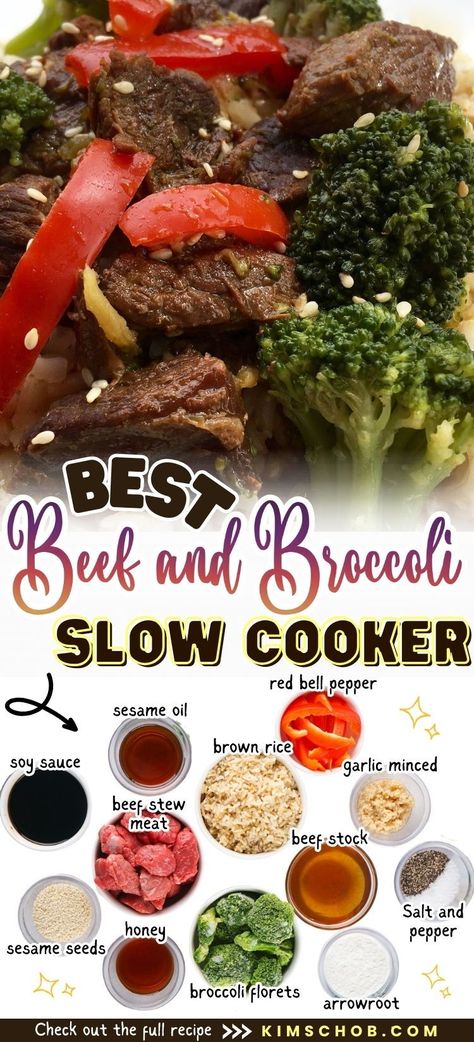 Transform weeknight dinners into flavorful feasts with this effortless Slow Cooker Beef with Broccoli. Imagine: melt-in-your-mouth beef, simmered to perfection in a savory sauce, all nestled next to crisp-tender broccoli florets. This recipe is your ticket to easy, satisfying meals that practically cook themselves! Crockpot Stir Fry Beef Slow Cooker, Beef And Broccoli Crock Pot Stew Meat, Beef With Broccoli Recipe Crockpot, Beef And Broccoli Crock Pot Healthy, Crockpot Beef And Broccoli With Stew Meat, Easy Beef And Broccoli Crock Pot, Stew Meat Beef And Broccoli, Beef And Broccoli Stew Meat, Broccoli And Beef Crockpot