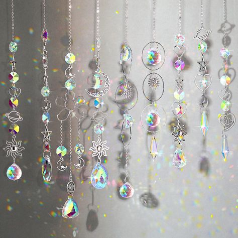 PRICES MAY VARY. What You Will Receive: you will receive 9 pieces of crystal suncatchers for window, the sufficient quantity and stylish appearance are enough to meet your daily use and decoration needs Quality Material: crystal window suncatchers with prism are made of quality crystal, metal, agate material, reliable and sturdy, fade resistant and rustproof, not easy to deform or break, which can serve you for a long time Size Information: hanging crystal window suncatcher with prism measures a Marvel Wall Decor, Crystal Wedding Decor, Hanging Suncatchers, Garden Wedding Decor, Home Garden Wedding, Window Suncatchers, Marvel Wall, Hanging Crystal, Agate Slices