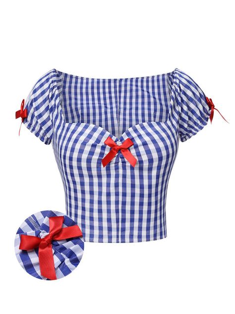 30-70% OFF✓ Fast Shipping✓Elevate your vintage style with Retro Stage’s Blue & White 1950s Sweetheart Neck Plaid Top. Perfect for a charming, retro look! Retro Stage, Rockabilly Looks, Ideal Wardrobe, Standard Dress, Plaid Tie, Plaid Top, Plaid Tops, Sweetheart Neck, Stage Outfits