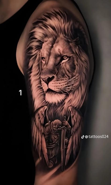 Rip Tattoo Ideas For Men, Lion Jesus Tattoo, Lion Chest Tattoo, Tattoos For Guys Forearm, Arm Tattoos For Guys Forearm, Colour Tattoo For Women, Rip Tattoo, Lion Tattoo Sleeves, Mens Lion Tattoo