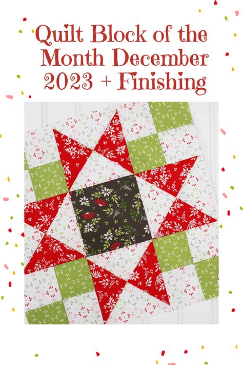 A quilting Life's Block of the month plus finishing instructions. Block Of The Month Quilt Patterns Free 2024, Block Of The Month 2023, Quilt Block Of The Month, A Quilting Life, Quilt Block Patterns Free, Block Patterns, Block Of The Month, December 2023, Star Quilts