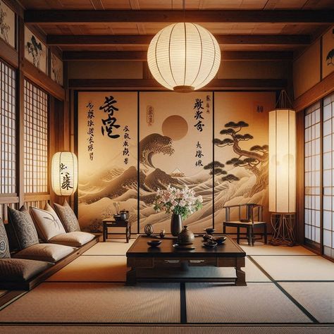 Japanese Room Japanese Theme Interior Design, Japanese Game Room, Japanese Tea Room Design, Japanese Bloxburg, Japanese Inspired Room, Japanese Aesthetic Room, Japanese Themed Room, Traditional Japanese House Interiors, Japan Interiors