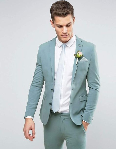 Love this skinny pastel blue suit for the groom or even grooms men. Perfect color for a spring wedding!   #wedding #weddingsuit #pastel #blue #skinny #springwedding #suit #groom #afflink Best Wedding Suits, Asos Wedding, Blazer Outfits Men, Suit Pin, Blue Suit Wedding, Mens Fashion Blazer, Wedding Suits Groom, Indian Men Fashion, Wedding Dress Men