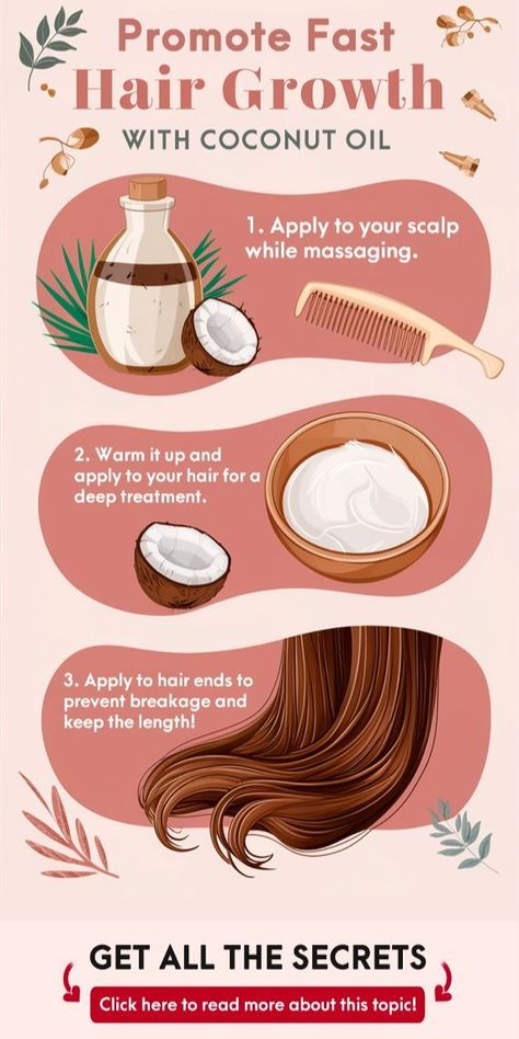 PROMOTE FAST HAIR GROWTH WITH COCONUT OIL Speed Up Hair Growth, Coconut Oil For Hair, Grow Your Hair Faster, Accelerate Hair Growth, Fast Hair Growth, Oil For Hair Growth, How To Grow Your Hair Faster, Fast Hair, Oil For Hair