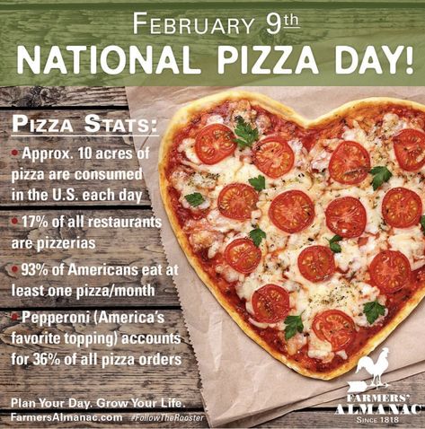 National Pizza Day 🍕 February 9 Pizza Post, National Celebration Days, Monthly Holidays, February Themes, School Pizza, National Pizza Day, Posting Ideas, Pizza Branding, California Pizza