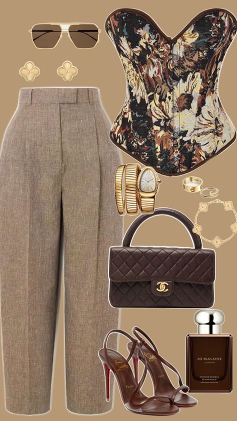 Casual outfit Classy Daily Outfits Simple, Hour Glass Body Shape Outfit Ideas, Night Out Outfit Pants, Brunch Chic Outfits, Casual Evening Outfits For Women, Outfit Inspo Business Casual, Bougie Outfits, Effortlessly Chic Outfits, Classy Fashion