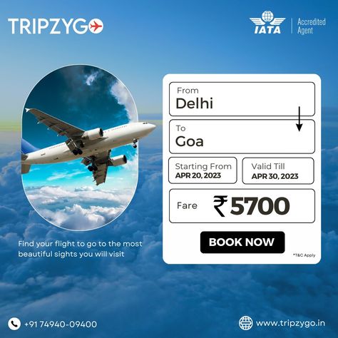 Fly high without breaking the bank! 🚀

Our limited time offer gives you the chance to book your flights at unbeatable prices. 😍

Hurry, seats are selling fast!
.
.
.
.
.
.
.
.
.
.
.
.
#airfare #airfaresale #flight #flightprices #flightticket #flighttickets #flightticketing #flightticketdeals #flightticketbooking #offer #offers #flightfare #canada #canadaflight #canadaflights #delhitoronto #tripzygo #tripzygointernational #travelwithtripzygo Ticket Fly, Tourism Design, Travel Creative, Best Flight Deals, Photo Class, Travel Marketing, Travel Poster Design, Social Media Advertising Design, Travel Ads