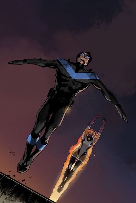 Nightwing Starfire, Nightwing Wallpaper, Real Life Superhero, Nighwing, Night Wing, Nightwing And Starfire, Hero Time, Univers Dc, Imagine If