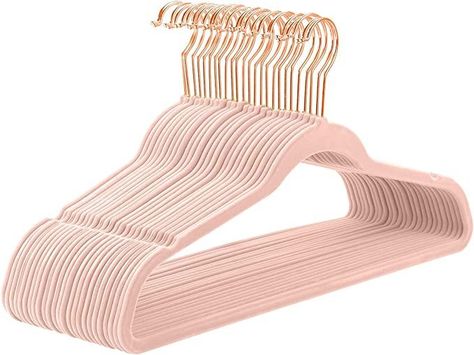 Dorm Necessities, Pink Hangers, Non Slip Hangers, Space Saving Hangers, Gold Hooks, Suit Hangers, Pink Copper, Velvet Hangers, Pant Hangers