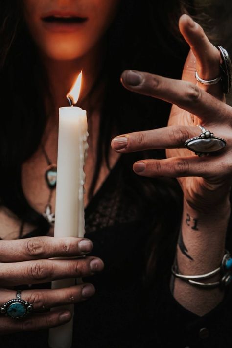 Dark Moody Photoshoot, Moody Photoshoot, Candle Photoshoot, Witchy Women, Witch Style, Witch Photos, Fossil Ring, Witch Coven, Dark Beauty Photography