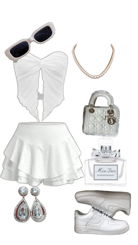 White cute outfit Outfit Inspirations White Background, Outfit Ideas White Background, Essence Festival, Shein Outfits, All White Outfit, White Outfit, Easy Trendy Outfits, Cute Outfit, Girly Outfits