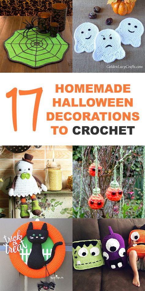 Crochet Halloween Patterns Free, Pelottava Halloween, Crochet Fall Decor, Halloween Journal, Diy Crafts Vintage, Crochet Holiday, Diy Crafts For Teen Girls, Easy Holidays Crafts, Diy Summer Crafts