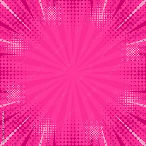 Pink abstract background pop art background for poster or book in pink color radial rays backdrop with halftone effect Stock Vector | Adobe Stock Pink Comic Background, Pink Abstract Background, Background For Poster, Halftone Effect, Pop Art Background, Pink Abstract, Art Background, Abstract Background, Pink Background