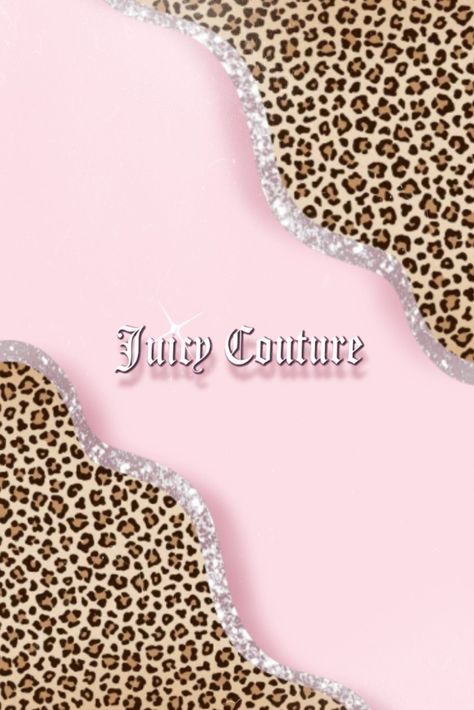 Light pink juicy couture wallpaper with leopard print corners Cute 2000s Wallpaper, Juicy Couture Wallpaper Backgrounds, Pink Juicy Couture Wallpaper, Lepord Print 2000s Wallpaper, Juicy Couture Background, Trashy Y2k Wallpaper Iphone, Mcbling Background, Juicy Couture Wallpaper, Juicy Wallpaper