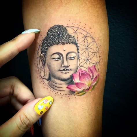 👉#Asian_inkandart 👈 on Instagram: “Buddha tattoo done by artist 🔥 @lucylululu #asian_inkandart” Buddha Symbol Tattoo, Buddhism Tattoo, Buddha Tattoo Sleeve, Lotusblume Tattoo, Buddhist Tattoo, Floral Thigh Tattoos, Buddha Tattoo Design, Polynesian Tattoos, Buddha Tattoos