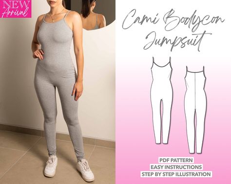 Unitard Pattern, Catsuit Pattern Sewing, Jersey Jumpsuit Pattern, Women’s Romper Sewing Pattern, Maternity Jumpsuit Sewing Patterns, Yoga Legging, Jumpsuit Pattern Sewing, Simple Casual Outfits, Women's Sewing Pattern