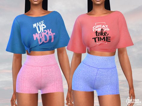 Sims 4 Cc Athletic Wear, Pink Workout Outfit, Floral Outfit Summer, Cropped Outfits, Designer Summer Dresses, Foto Fake, Womens Athletic Outfits, Trendy Crop Tops, Long Sleeve Dress Formal