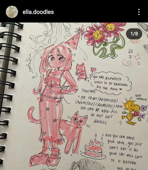 Oc Birthday Art, Soft Art Style, Ella Doodles, Aesthetic Painting Ideas On Canvas, Ideas For Drawing, Painting Ideas On Canvas Aesthetic, Aesthetic Painting Ideas, Canvas Aesthetic, Sketchbook Inspo