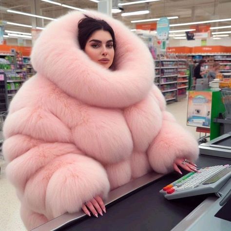 Fur Coat Fashion, Fluffy Jacket, Fur Sweater, Pink Fur, Wool Clothing, Puffer Jacket Women, Fox Fur Coat, Fur Fashion, Fox Fur