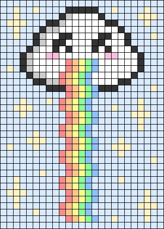 Alpha pattern #95754 | BraceletBook Kawaii Alpha Pattern, Mini Pixel Art, Minecraft Grid, Rainbow Vomit, Cloud Rainbow, Cross Stitch Geometric, Easy Pixel Art, Pixel Art Templates, Geometric Pattern Art