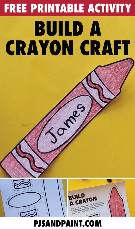 free printable build a crayon craft Crayola Crayon Template Free Printable, Crayons On Strike Activity, Crayon Crafts For Preschoolers, Crayon Decorations, Crayon Themed Classroom, Crayon Template, Preschool Curriculum Free, Crayon Activities, Homeschool Lessons