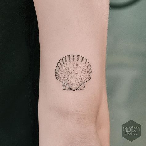 Scallop Tattoo, Seashell Tattoo, Beachy Tattoos, Shell Tattoo, Minimalistic Tattoo, Seashell Tattoos, Shell Tattoos, Japanese Designs, The Pilgrims