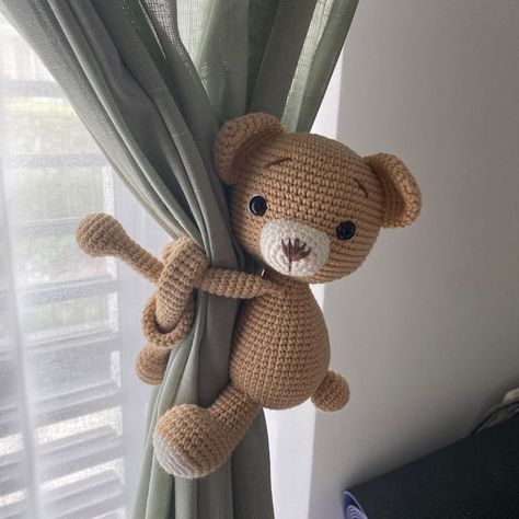 Grey Curtain Tie Back Holder Monkey Baby Room Decor Nursery - Etsy Teddy Bear Room Decor, Teddy Bear Room, Toddler Bedroom Sets, Boy Animal Nursery, Monkey Doll, Fav Products, Toddler Bedroom, Monkey Baby, Curtain Holder