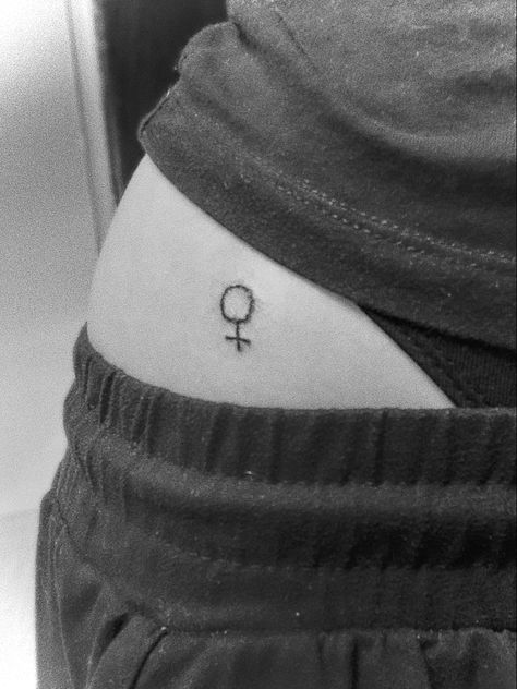 Subtle Feminist Tattoo, Powerful Small Tattoos, Small Feminist Tattoos, Feminism Tattoo, Tattoo On Hip, Simbols Tattoo, Feminist Tattoos, Venus Tattoo, Feminist Tattoo