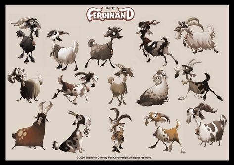 Animation Concept Art, Animal Character Design, Sergio Pablos, Goat Art, Art Character Design, Animal Character, Design Animation, Character Design Animation, Animal Sketches