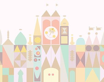 It's a Small World Inspired Facade Clock Face Digital Art | Etsy Small World Party, Its A Small World, Castle Backdrop, It’s A Small World, Disneyland Birthday, Disney Bedrooms, Birthday Party Backdrop, Birthday Party Background, Disney Baby Shower