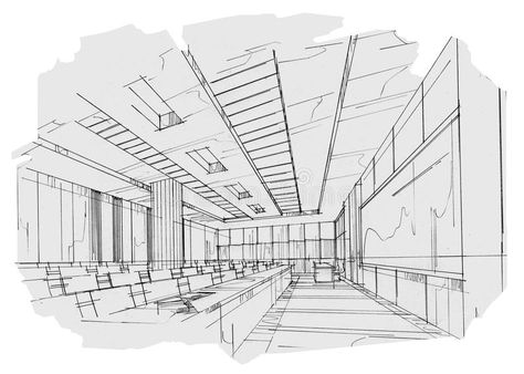 Sketch interior perspective classroom, black and white interior design. royalty free illustration Interior Design Sketches Perspective, Sketches Perspective, Interior Design Perspective, Classroom Black And White, Classroom Interior Design, Black And White Interior Design, Classroom Interior, Perspective Sketch, Drawing Interior