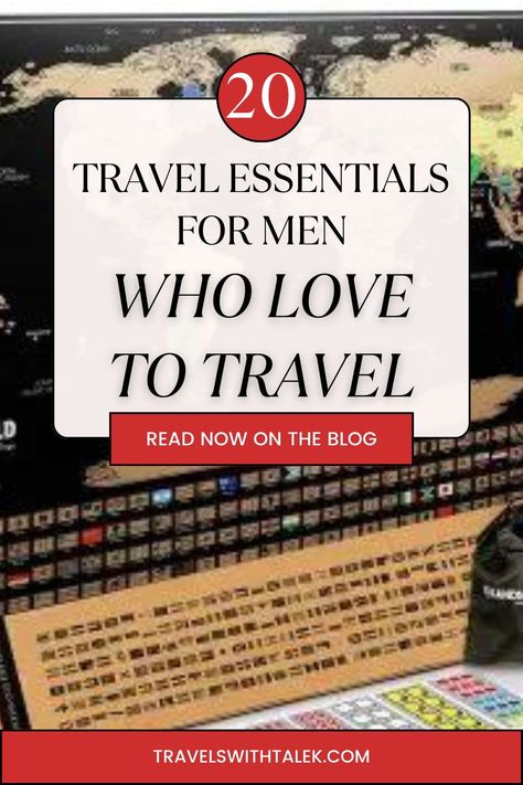 What are the best travel essentials for men? This post includes a ist of travel accessories for men who love to travel. These items make great gifts for the business traveler as well as the world explorer. Good for any occasion whether it’s a birthday, anniversary, or the holidays. Travel Essentials For Men, World Explorer, Essentials For Men, Travel Accessories For Men, Best Travel Accessories, Travel Essentials Men, Mens Travel, Go Bags, Alaska Travel