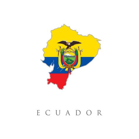 Ecuador map and flag in white background. Ecuador flag map. The flag of the country in the form of borders. Stock vector illustration isolated on white background. Ecuador Map, Country Flags Icons, World Country Flags, Ecuador Flag, Flag Icon, Flag Vector, Vector Map, Map Vector, The Flag