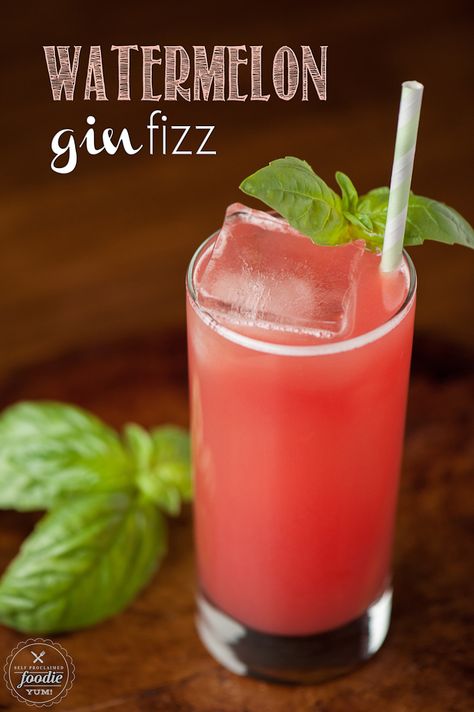 This easy and refreshing Watermelon Gin Fizz made with perfectly sweet fresh juice is the perfect cocktail to enjoy during brunch or a sunny afternoon. Watermelon Cocktail Recipes, Alcohol Ideas, Best Gin Cocktails, Watermelon Cocktail, Summer Plant, Gin Sour, Watermelon Drink, Gin Recipes, Gin Cocktail Recipes