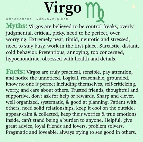 Virgo Emotions, Myths Vs Facts, About Virgo, All About Virgo, Virgo Personality, Virgo Memes, Virgo Traits, Virgo Quotes, Virgo Love