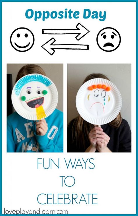 Emotion Masks, Opposites Art, Opposites Game, Opposites Preschool, Emotions Preschool, Kids Activities At Home, All About Me Preschool, Theme Activity, Craft Activity