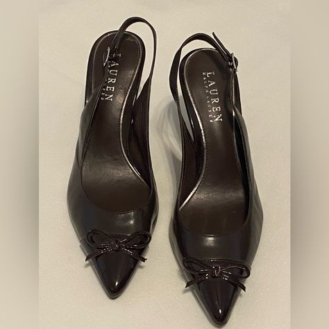 Gorgeous Leather Pumps, Color Is Rich Dark Brown, Never Worn, 4 In Brown Rich Aesthetic, Dark Brown Shoes, Vintage Heels, Fancy Shoes, Lauren Brown, Gorgeous Leather, Shoe Inspo, Ralph Lauren Shoes, Aesthetic Shoes