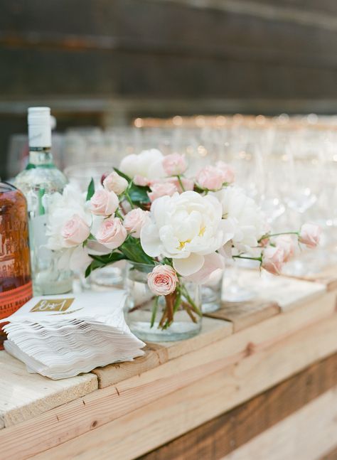 Photography: Corbin Gurkin Photography - corbingurkin.com Read More: http://www.stylemepretty.com/2014/09/22/emily-maynards-surprise-wedding-to-tyler-johnson/ White Peonies Centerpiece, Light Pink Peony, Flower Centerpieces Diy, Peonies Centerpiece, Beautiful Wedding Reception, Surprise Wedding, Table Arrangement, White Wedding Flowers, Tent Wedding