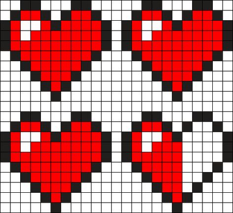 Minecraft Heart Perler Bead Pattern / Bead Sprite Pixel Heart Pattern, Minecraft Heart Pattern, Minecraft Hearts Pixel Art, Minecraft Heart Template, How To Draw Minecraft Heart, Minecraft Heart Aesthetic, Perler Beads Ideas Heart, Minecraft Hearts Room Decor, Minecraft Heart Perler Beads