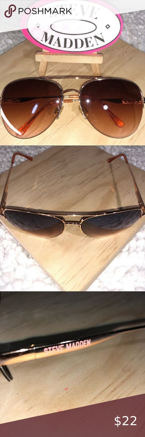 Steve Madden ~ Amber Color Aviator Sunglasses Amber Color, Top Seller, Sunglasses Shop, Aviator Sunglasses, 1 Day, Steve Madden, Amber, Let Me, Sunglasses