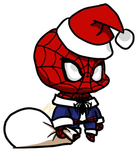 Spiderman Christmas Drawing, Christmas Wallpaper Spiderman, Marvel Christmas Icons, Spiderman Christmas Wallpaper, Christmas Marvel, Cute Deadpool, Spiderman Christmas, Hello Kitty Costume, Spiderman Stickers